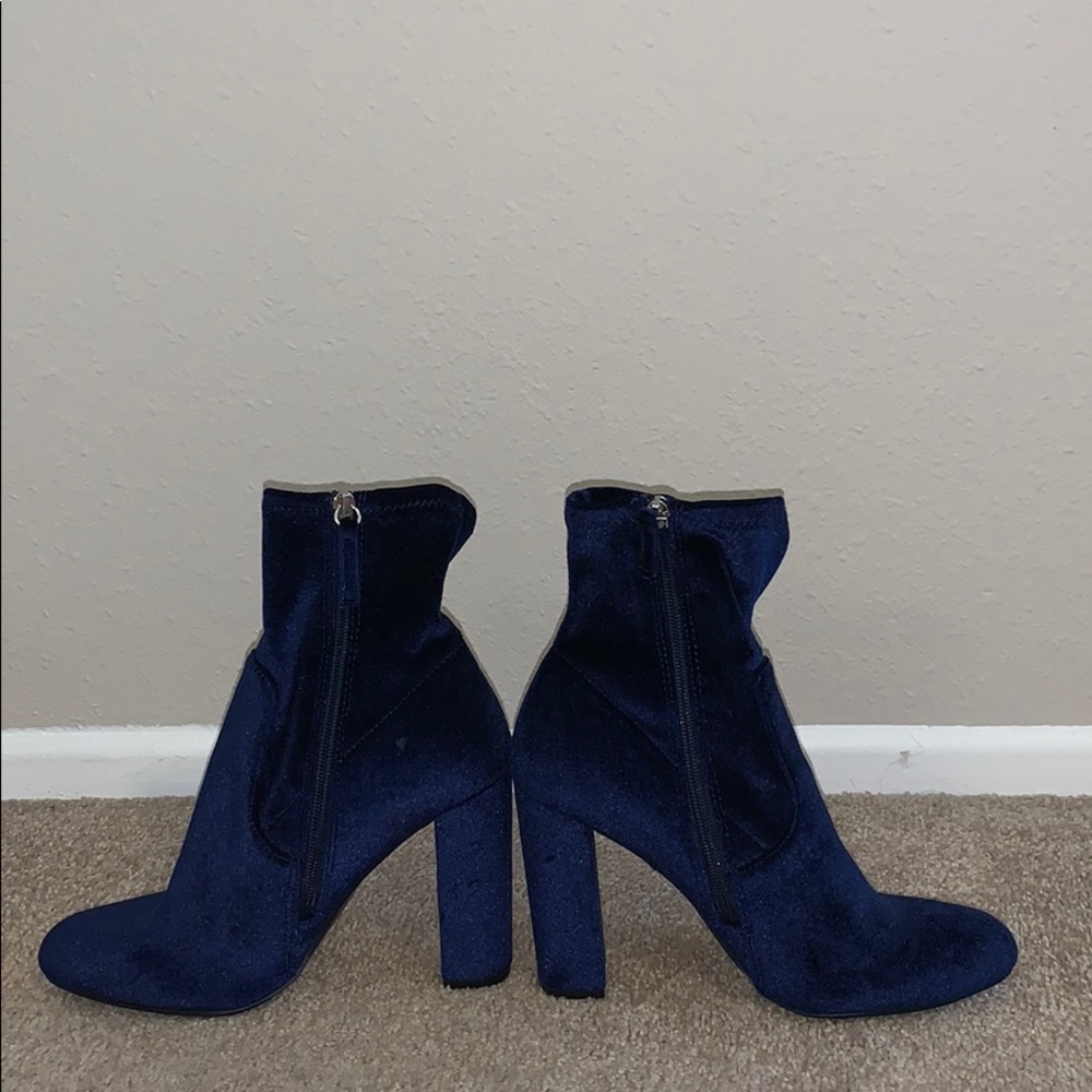 Steve Madden Navy Heeled Boots - Picture 2 of 5